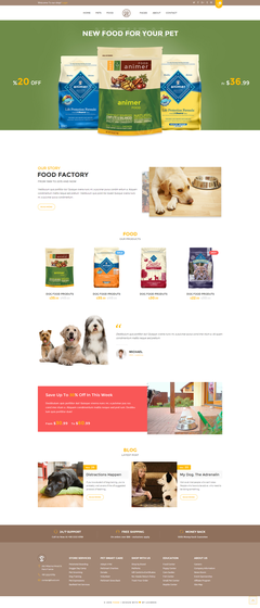 Animer 基于Bootstrap的寵物食品電商模板，打造專業狗糧商城